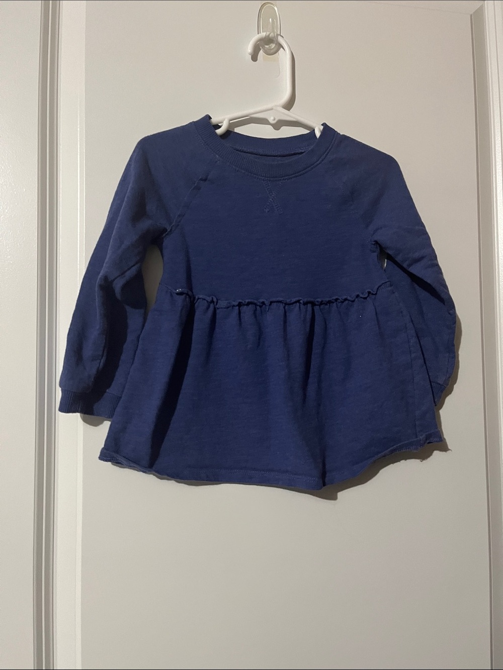 okie dokie Navy Long Sleeve Peplum Tee